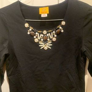 NWOT Ruby Rd Black with Adorned Neckline.